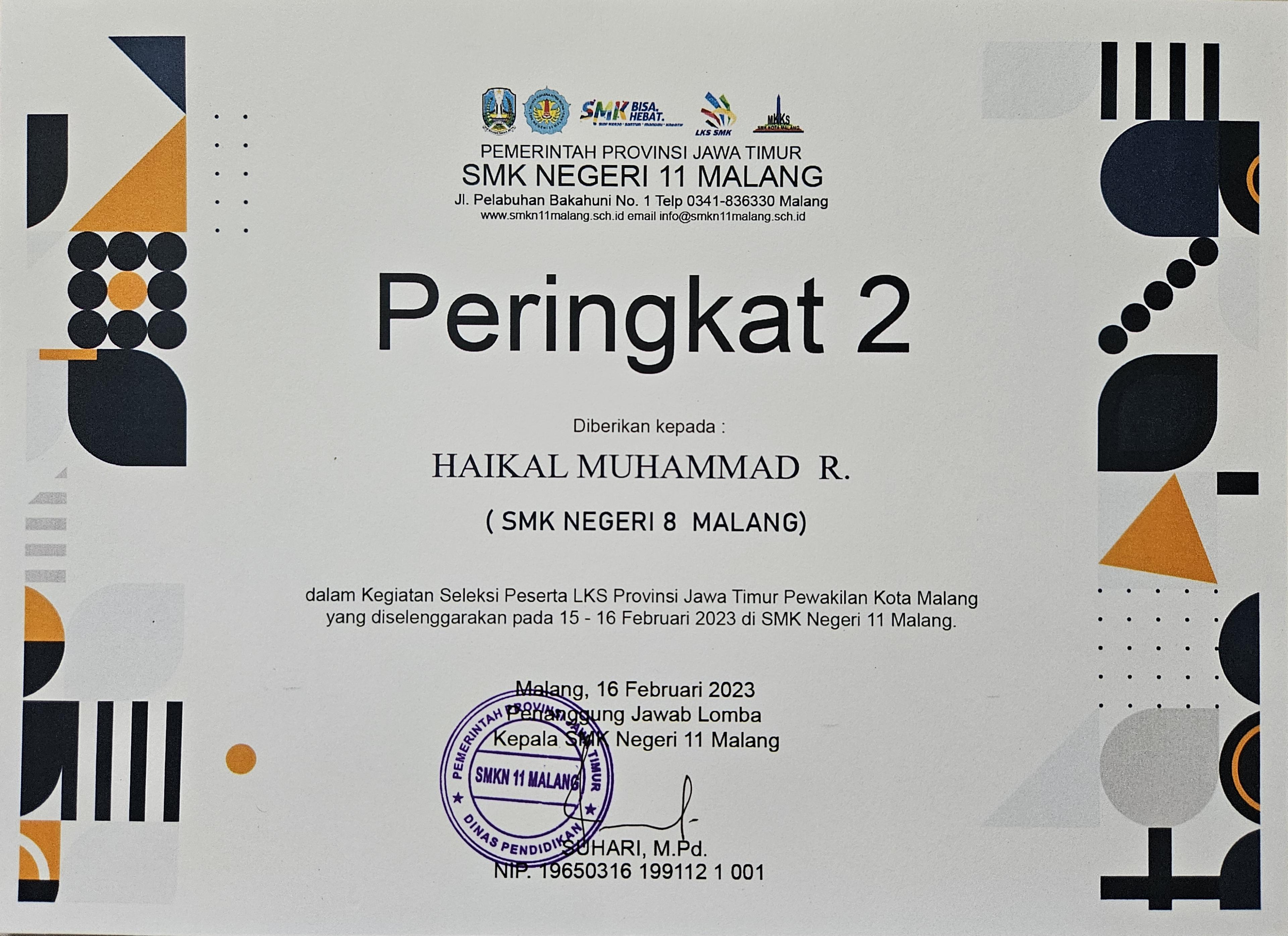 2nd Place Winner of LKS Cloud Computing Malang City